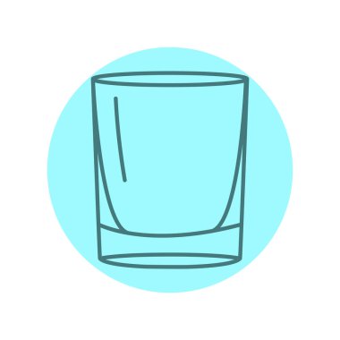 Rom siyah çizgi ikonu için cam. Bulaşık takımı