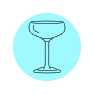 Cam tabağı siyah çizgi simgesi. Bulaşık takımı