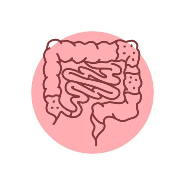 Crohn hastalığı siyah çizgi ikonu. Otoimmün hastalıklar