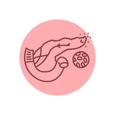 Diyabet siyah çizgi ikonu. Otoimmün hastalıklar