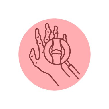 Romatoid artrit siyah çizgi ikonu. Otoimmün hastalıklar