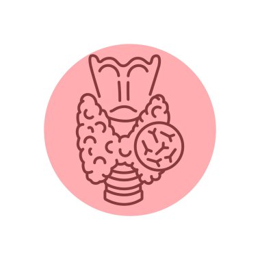 Tiroid siyah çizgi ikonu. Otoimmün hastalıklar