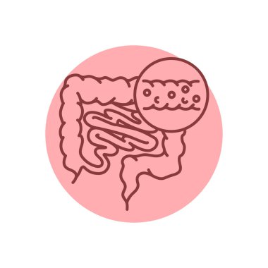 Ülseratif kolit siyah çizgi ikonu. Otoimmün hastalıklar