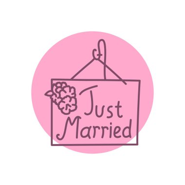 Tabak Sadece Siyah Çizgi Simgesiyle Evlen. 