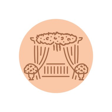 Düğün kemeri siyah çizgi ikonu. Evlilik töreni.. 