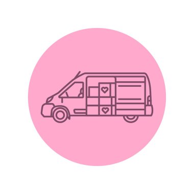 İnsani yardım siyah çizgi ikonu. Web sayfası için resim grafiği