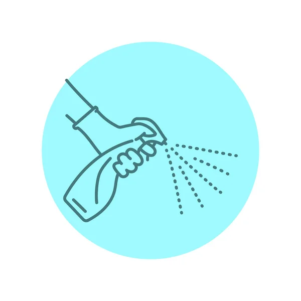 Χέρι Μαύρο Εικονίδιο Γραμμή Ψεκασμού Εταιρεία Καθαρισμού — Διανυσματικό Αρχείο