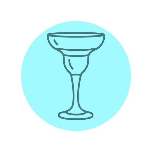Margarita Glass Black Line Icon Dishware — Stock Vector