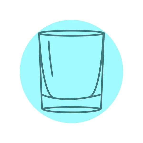 Склянка Значка Чорної Лінії Рому Посуду — стоковий вектор