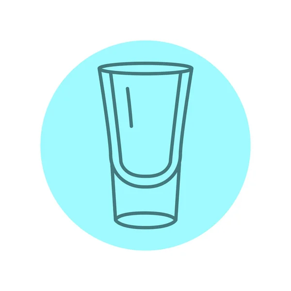 Склянка Значка Чорної Лінії Горілки Посуду — стоковий вектор