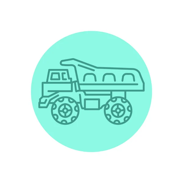 Enfants Jouet Plastique Benne Camion Ligne Noire Icône — Image vectorielle