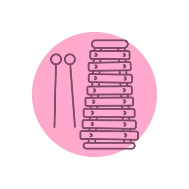 Oyuncak çocuklar ksilofon siyah çizgi simgesi. 