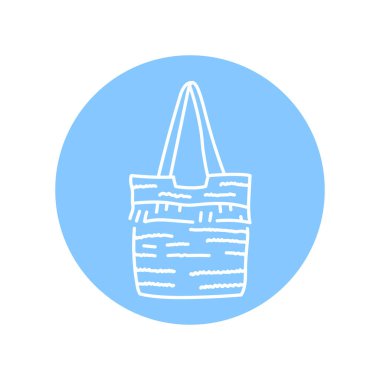 Yaz plajı çanta siyah çizgi ikonu. Web sayfası için resim grafiği