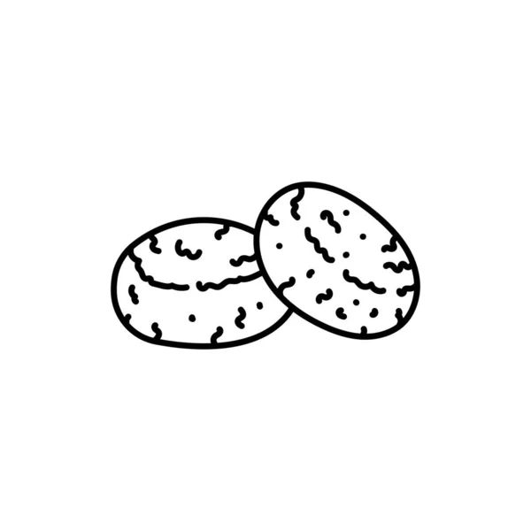 Cheesecake Icône Ligne Noire — Image vectorielle