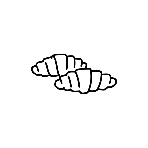 Croissant Black Line Symbol — Stockvektor