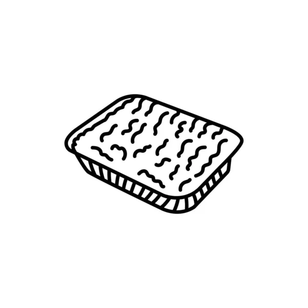 Lasagne Ligne Noire Icône — Image vectorielle