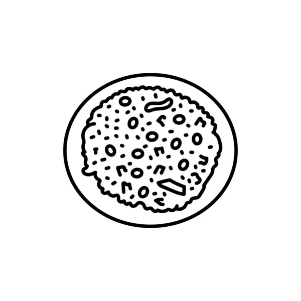 Icône Ligne Noire Pizza — Image vectorielle