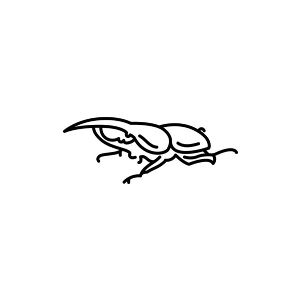 甲壳虫的黑线图标 — 图库矢量图片