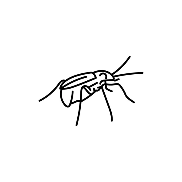 Bombardıman Böceği Siyah Çizgi Simgesi — Stok Vektör