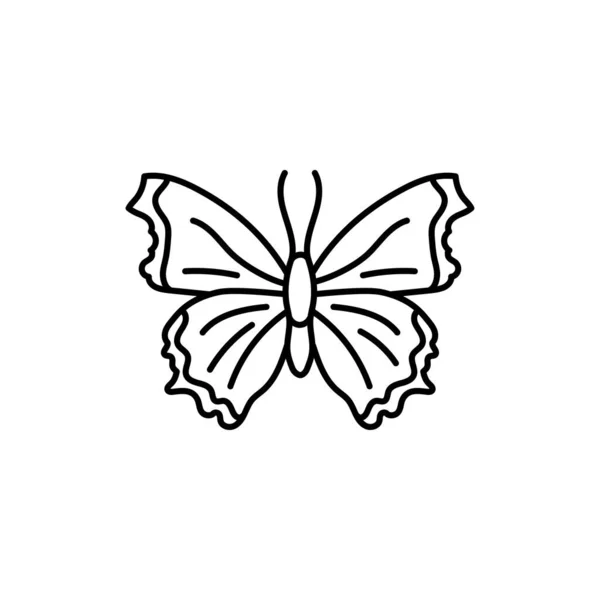 Icône Papillon Ligne Noire — Image vectorielle