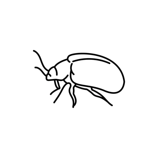 Leaf Beetle Black Line Icon — Stock Vector