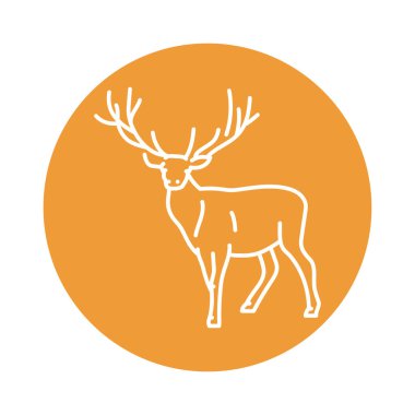 Geyik siyah çizgi simgesi. Çiftlik hayvanları.