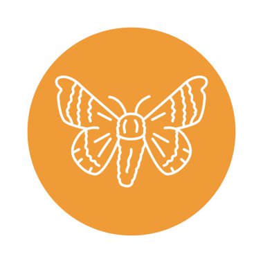 İpek böceği siyah çizgi ikonu. Çiftlik hayvanları.