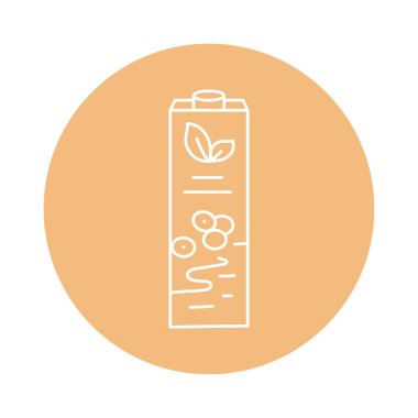 Soya sütlü siyah çizgi ikonu. Organik vejetaryen ürünü