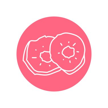 Kurutulmuş elma çizgisi simgesi. Doğal organik süper yiyecek.