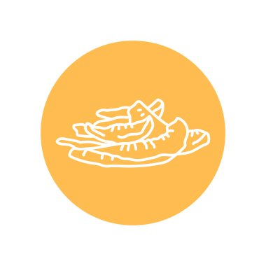 Kurutulmuş kavun siyah çizgi ikonu. Doğal organik süper yiyecek.