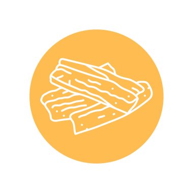 Kurutulmuş papaya siyah çizgi ikonu. Doğal organik süper yiyecek.