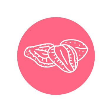 Kurutulmuş çilek siyah çizgi ikonu. Doğal organik süper yiyecek.