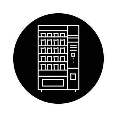 Atıştırmalık makinesi siyah çizgi simgesi. Web sayfası için resim grafiği