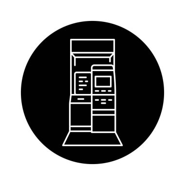 Usps self servis kiosk siyah çizgi simgesi. Web sayfası için resim grafiği