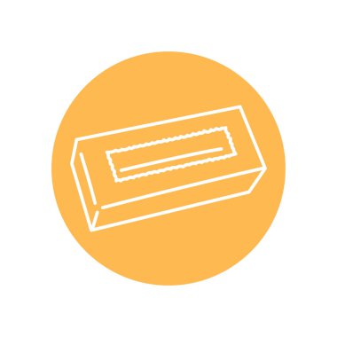 Makaronların siyah çizgi simgesi için karton ambalaj. 