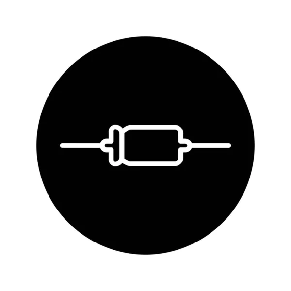 Capasitor Icône Ligne Noire Bipolaire — Image vectorielle