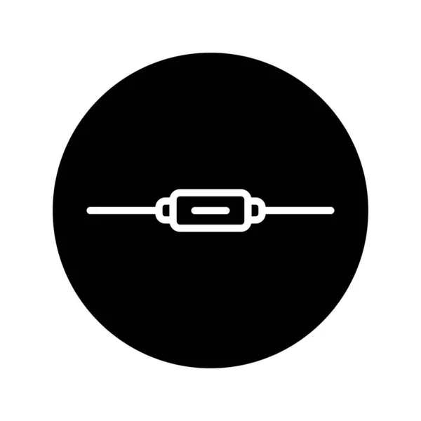 Capasitor Polystyrene Black Line Icon — Stock Vector