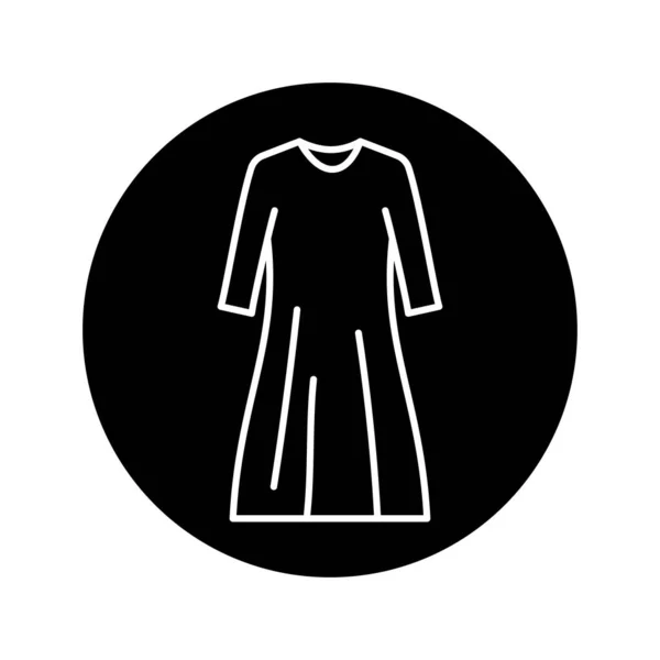 Sukienka Sylwetka Czarna Linia Ikona — Wektor stockowy