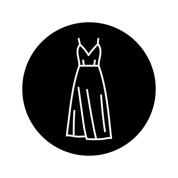 Bustier Φόρεμα Μαύρο Εικονίδιο Γραμμή — Διανυσματικό Αρχείο