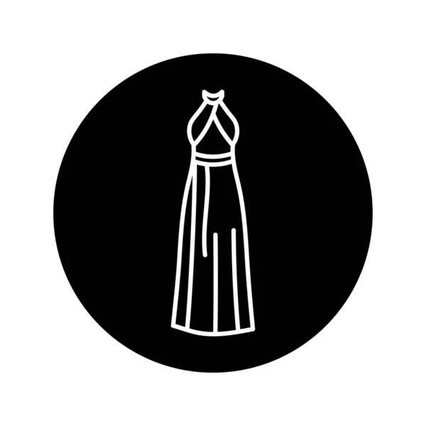 アメリカンアームホールブラックラインアイコン付きのドレス — ストックベクタ