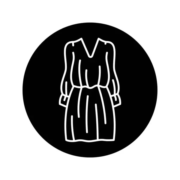 Vestido Shemiz Ícone Linha Preta — Vetor de Stock