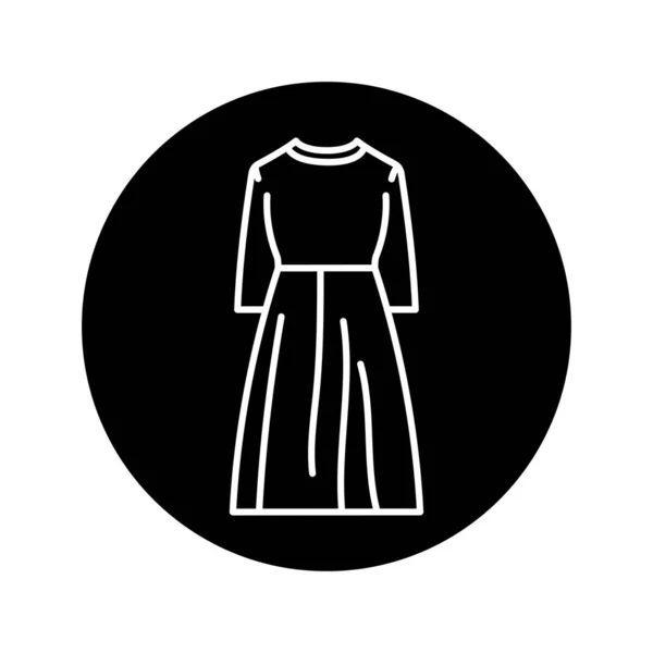 Trapez Sukienka Czarna Linia Ikona — Wektor stockowy