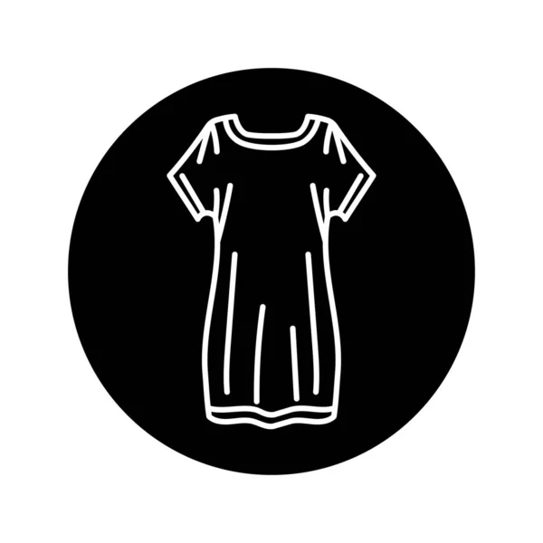 Tunic Sukienka Czarna Linia Ikona — Wektor stockowy