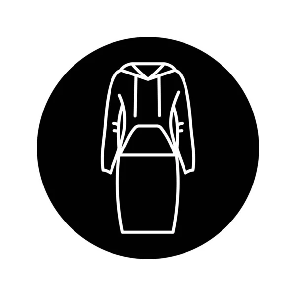 Sukienka Sportowa Czarna Linia Ikona — Wektor stockowy