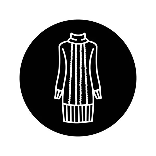 Sukienka Zimowa Czarna Linia Ikona — Wektor stockowy