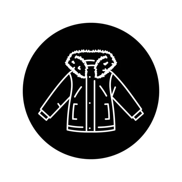 Дитяча Куртка Чорна Лінія Значок — стоковий вектор