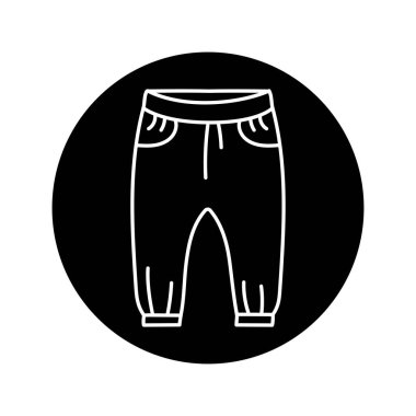 Bebek pantolonu siyah çizgi simgesi. 