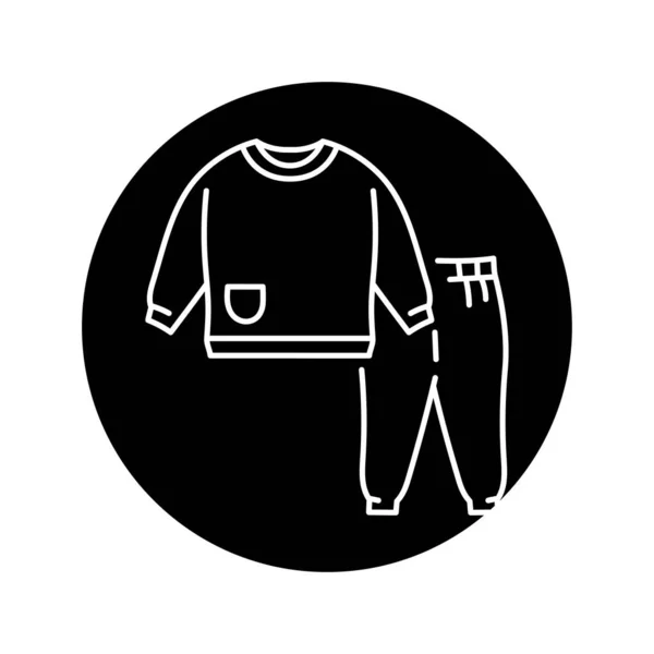 Veste Pantalon Bébé Ligne Noire Icône — Image vectorielle