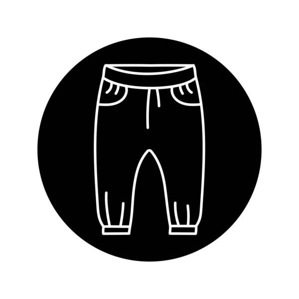 Pantalone Bambino Linea Nera Icona — Vettoriale Stock