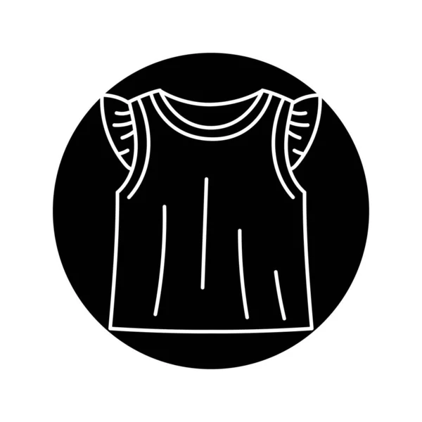 Символ Чёрной Линии Детской Футболки — стоковый вектор